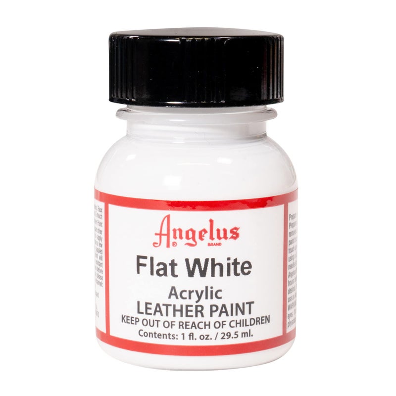 Angelus Acrylic Leather Paint for Shoes, Sneakers, Leather, Canvas, Furniture, and More - 1 Fl Oz, Flat White - Image 1